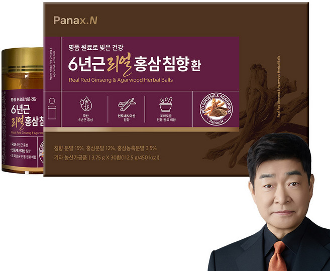 [휴온스N 공식] 파낙스엔 6년근 리얼 홍삼침향환 30환, 1개, 30정
