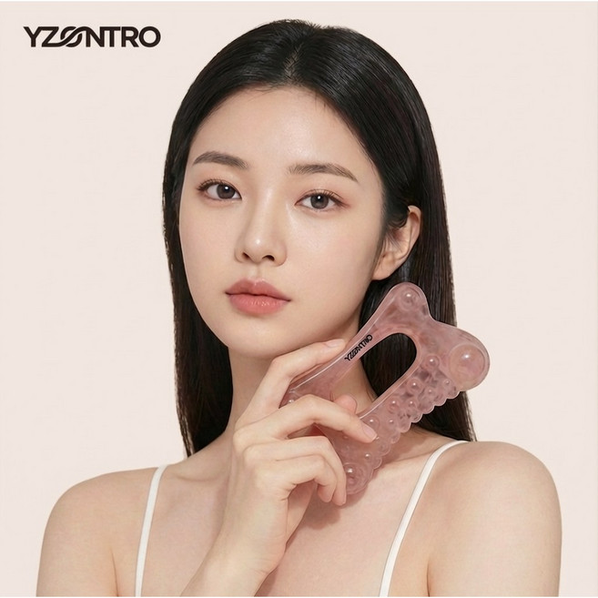 Yzontro 레진디톡 괄사 마사저두피 바디 얼굴 승모근 지압 림프순환 개선, 호박색, 1세트