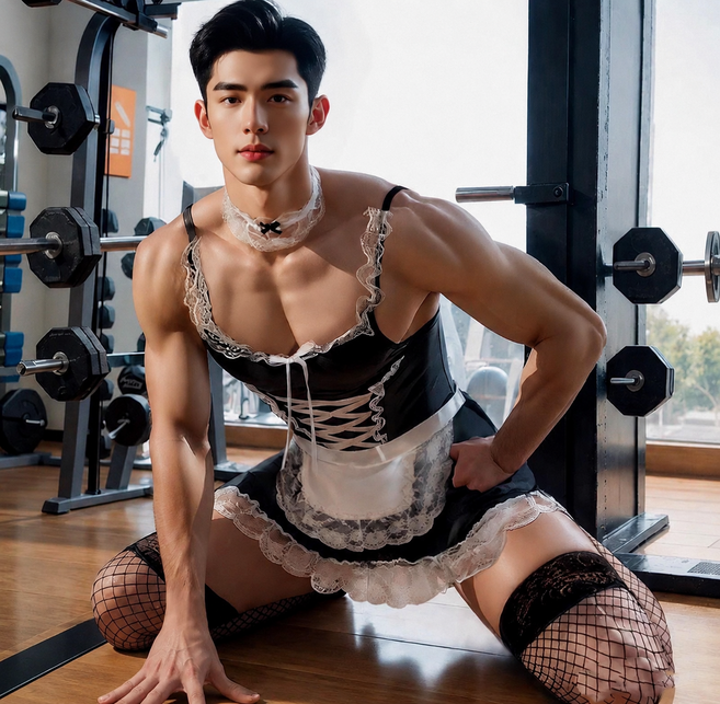 남자 메이드복 빅사이즈 졸업사진 할로윈 파티의상 하녀복 코스프레 6종세트