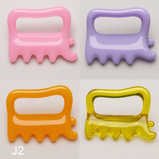 J2 STYLE 이세희 이시영 연예인 정품 괄사마사지, 퍼플, 1개