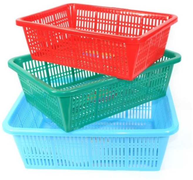 용궁플라스틱 만능사각바구니 소쿠리 모음 1-7호 다용도 깊은 바구니 정리바구니 수납바구니 물빠짐바구니 소쿠리, 녹색