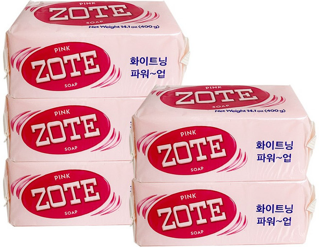 체리하우스 ZOTE 세탁비누 핑크, 400g, 5개
