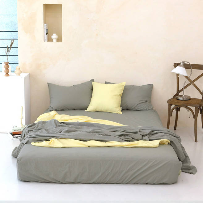 에이엠 80수 고밀도 피그먼트 홑겹 매트리스커버(Q)