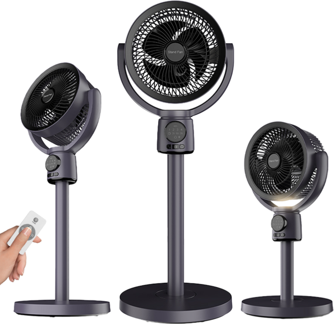 NUNUHANA 무선 저소음 스탠드형 리모컨 서큘레이터 선풍기 Z99, 그레이
