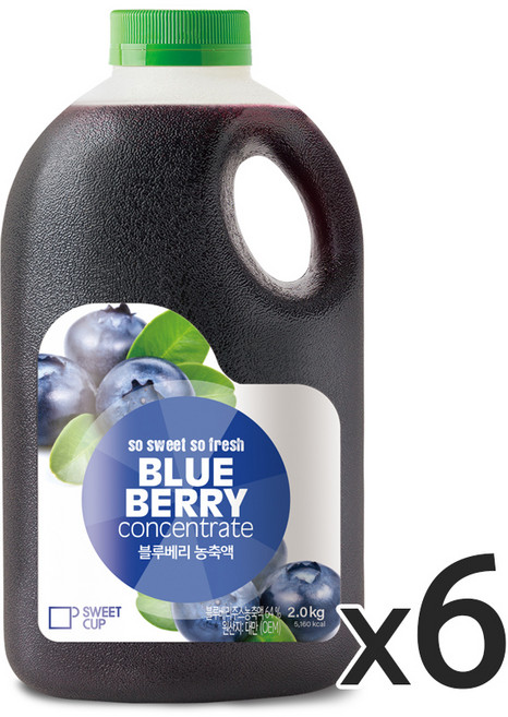 스위트컵 블루베리 농축액, 6개, 2kg