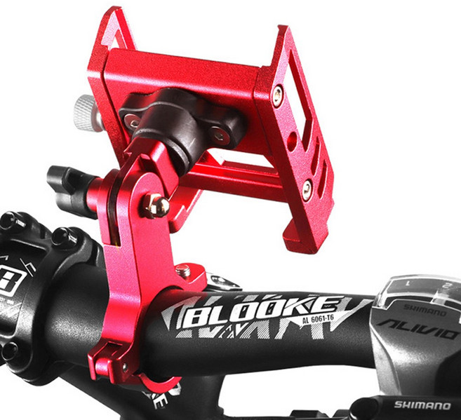 자전거 휴대폰 거치대 오토바이 핸드폰 핸들 거치 MTB 알루미늄 메탈, 레드, 1개