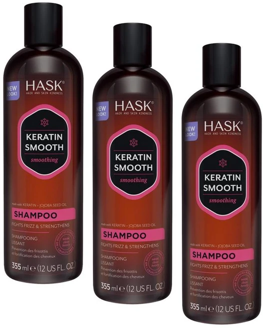 하스크 케라틴 스무스 샴푸 HASK Keratin Smooth Shampoo, 3개, 355ml - 쿠팡