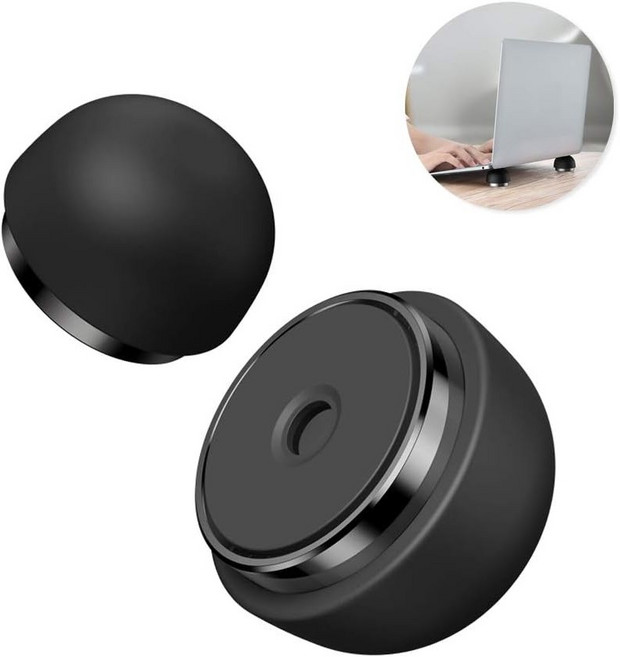 NOTOO 모노레오 초경량 휴대용 실리콘 볼타입 노트북 거치대 쿨러 받침대-N8, 1개, 검정색