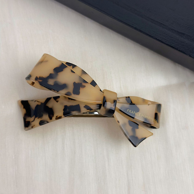 다프네 리본 반머리 프랑스 명품 반묶음 로우번 셀룰로오스 이태리 자동핀 머리핀 헤어핀