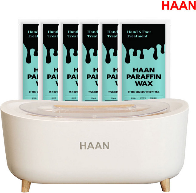 [국내생산왁스] 한경희생활과학 미온담 파라핀베스 HJB-5000 + 프리미엄 왁스 민트6개 가정용 용해기 손발 테라피 촛농 손발찜질, 1세트