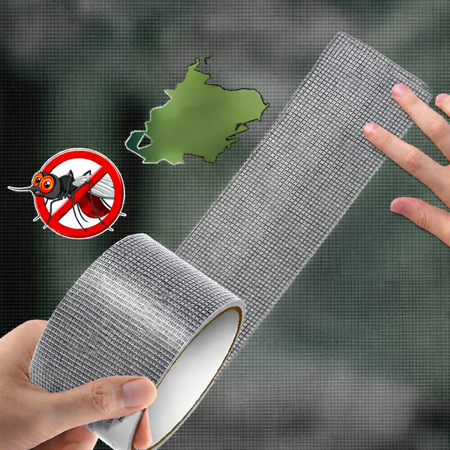 헬로그미 벌레방지 접착식 방충망 보수용 테이프 롤타입 2개입, 2개