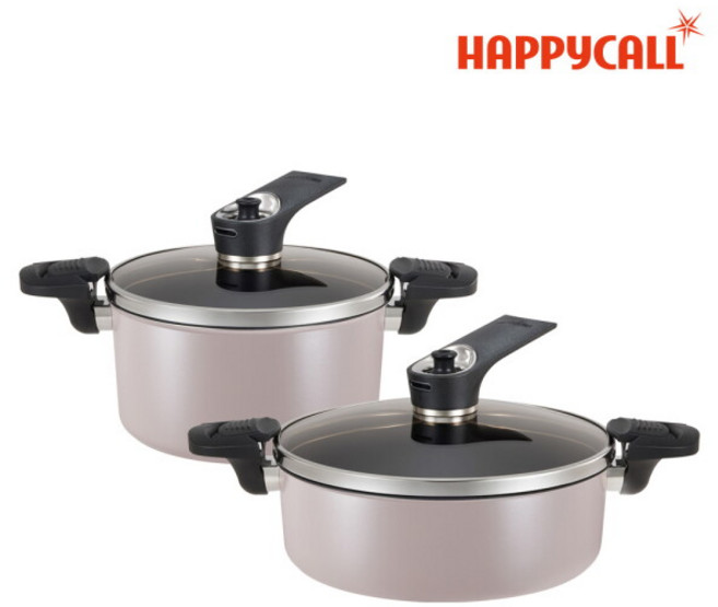 [해피콜] [본사직영] 뉴 오리진 진공 저압냄비 IH 2P 세트 (20양/24전), 1세트, 냄비세트, 혼합색상