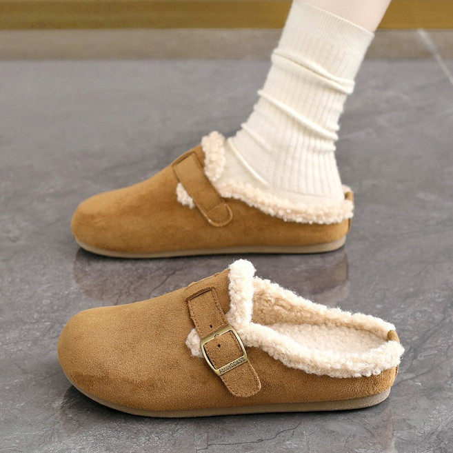 Modern Fashion 여성 발편한 털 뮬 빈티지 슬리퍼 X166