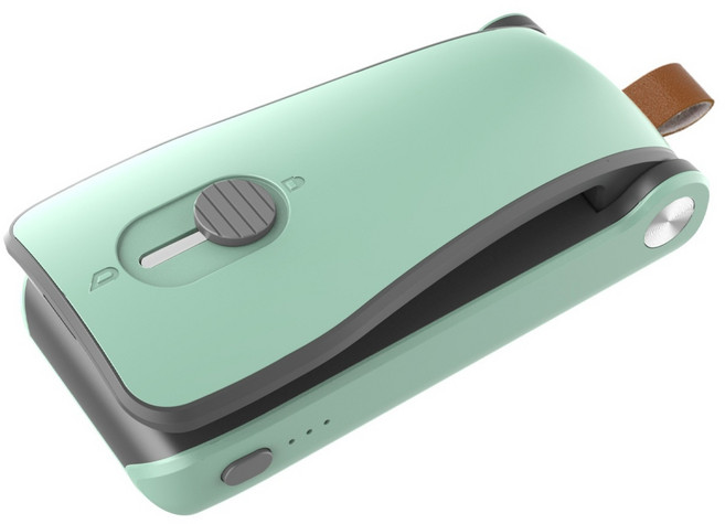 치프몰 미니 실링기 충전식 휴대용 과자봉지 밀봉, 그레이 그린