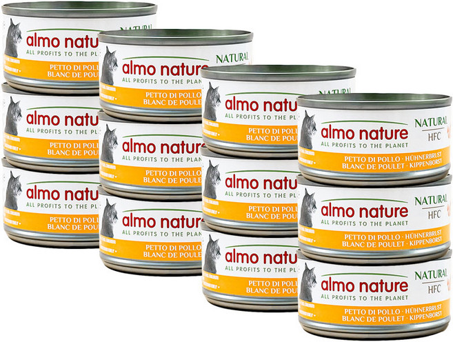 알모네이쳐 HFC 내츄럴 캣(7종) 70g x 12개/고양이습식사료, 12개, 닭가슴살