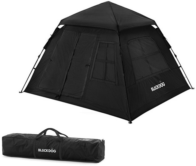 블랙독 Blackdog 캠핑 텐트 3-4인용 리빙쉘 돔 몽골 텐트 BD-ZP005 블랙코팅, BD-ZP005 블랙