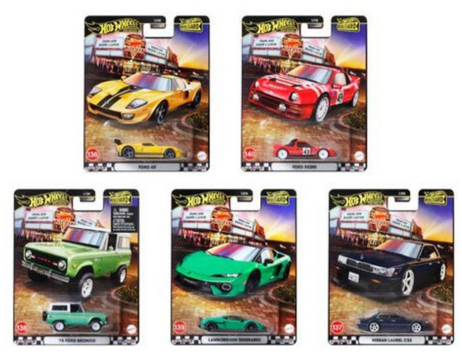 Hot Wheels 風火輪 Boulevard 街道系列合金小汽車模型, 風火輪街道系列合金小車MHW81766-954E 一組五入, 1個