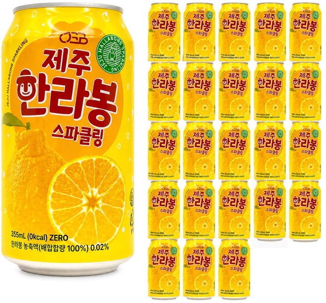 천지개벽음료 제주 한라봉 스파클링, 355ml, 24개