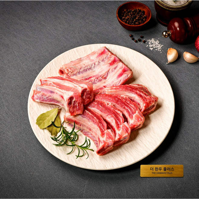 더한우플러스 한돈 무항생제 등갈비 300g, 1개