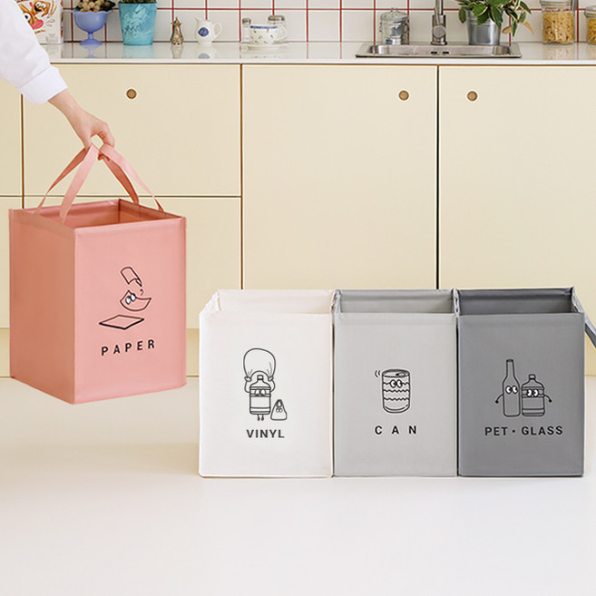 모노블 반전매력 재활용 분리수거함4P, 옵션:단품, 단품, 선택완료