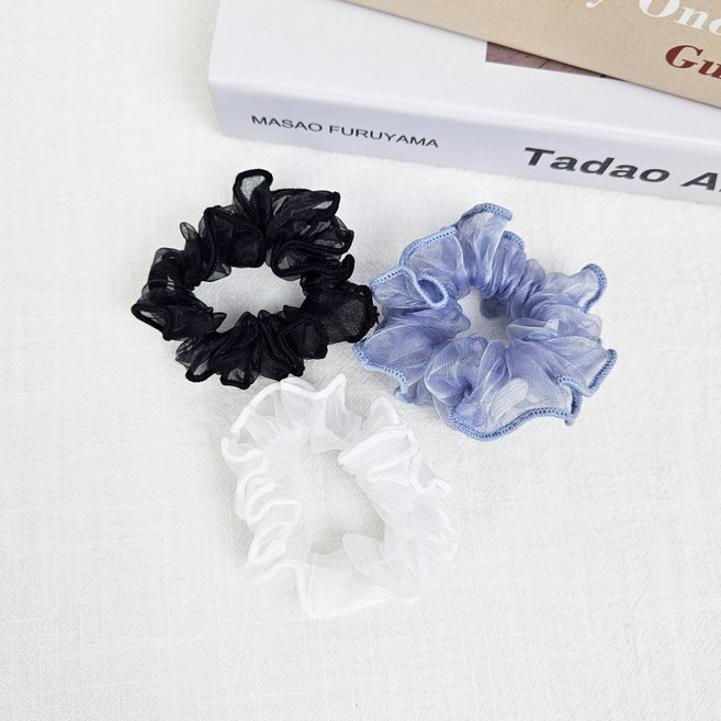 무이토린다 [3개 세트] 미니 키치 웨이브 작은 곱창머리끈