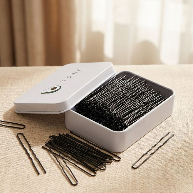 누아벨 대용량 u핀 실핀 u자 실삔 200개