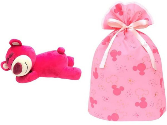 MORIPiLO 토이스토리 랏소베어 안고자는 인형 베개 M 선물 포장 세트 핑크