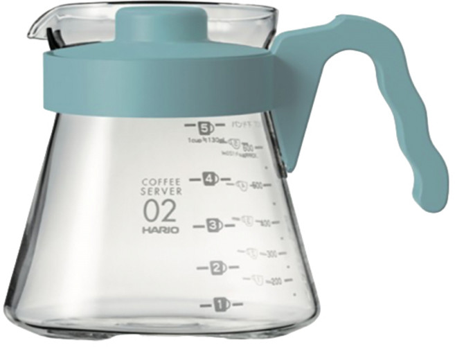 HARIO V60 好握咖啡壺 玻璃分享壺, 1個, 好握咖啡壺 02 淺藍色 700ml