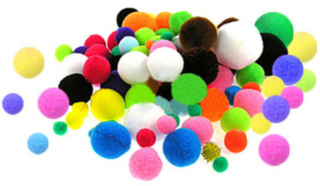 혼합 뿅뿅이 / 칼라뿅뿅이 / 퐁퐁이, 1개, 12mm