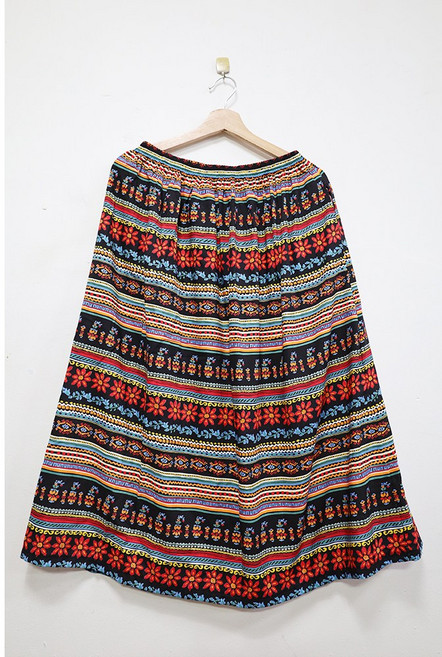 형제상회 면 집시 에스닉 고무줄 치마 빅사이즈 홈웨어 엄마 할머니 병원 실내복 캠핑 0049SS01