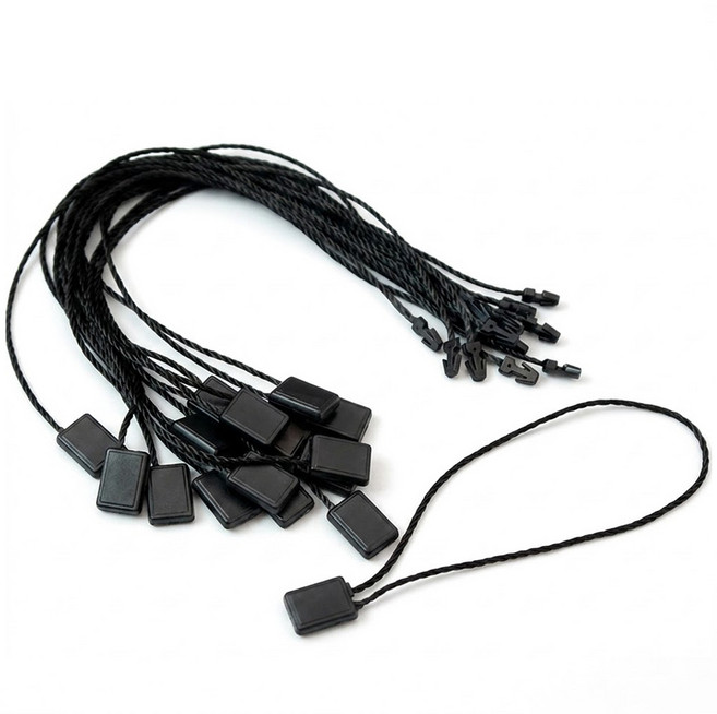 스트링넉스 [앵커형] 실고리 택고리 상표끈 고급 플라스틱 갈고리 끈고리 17~18cm, 200개, 블랙