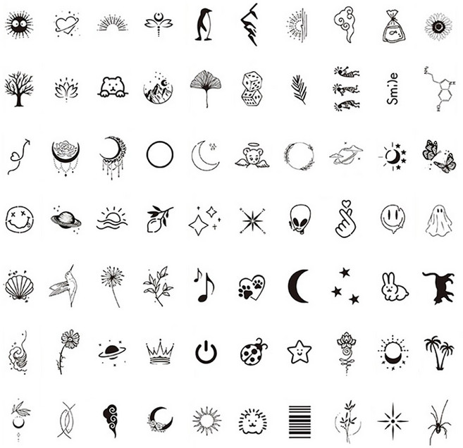 케이엠 타투 스티커 셀프 헤나 인스턴트 문신, 1세트, 타투색 7번