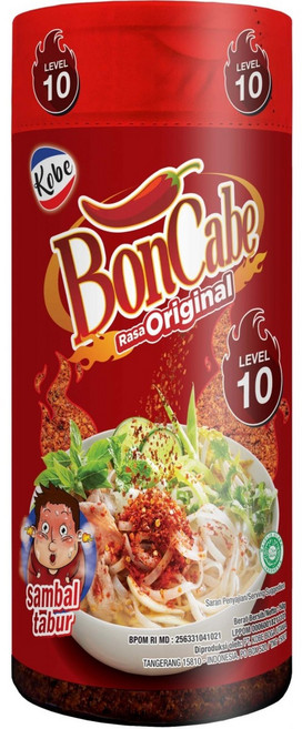 Kobe Bon Cabe Level 10 코베 본카베 레벨 10 인도네시아 마늘 고추가루 삼발 가루, 1개, 40g