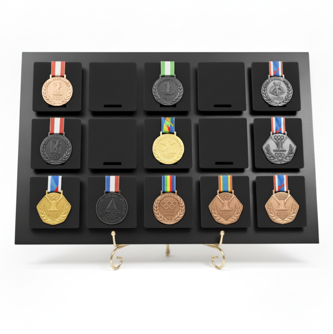 대용량 메달 거치대 보관함 정리대 메달걸이, 블랙, 1개