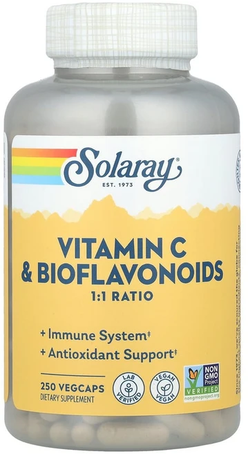 솔라레이 비타민C 및 바이오플라보노이드 베지 캡슐 250정, 1개 - 쿠팡