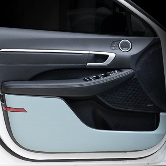 쏘나타 디엣지 가죽 커버 도어 스크래치 방지 내부 인테리어 카바, 블랙