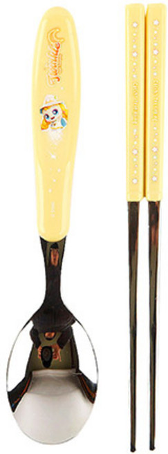 [잼뽀니] 산본점 슈팅스타 캐치티니핑 베이직 스푼젓가락-빤짝핑 [B2-504703], 엘로우, 1세트