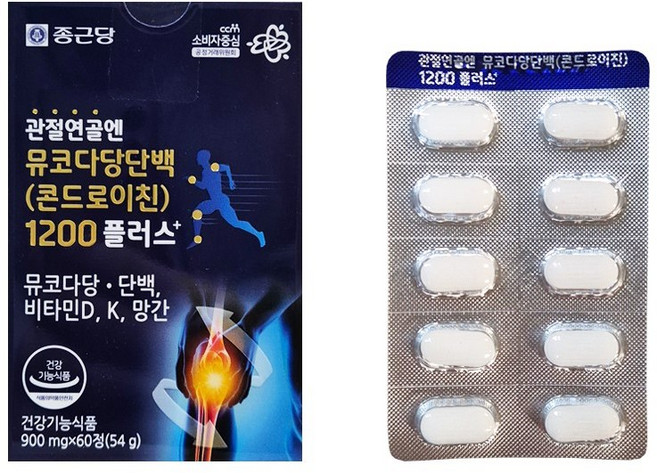 종근당 정품 관절연골엔 뮤코다당단백 콘드로이친 1200 플러스, 60정, 1개