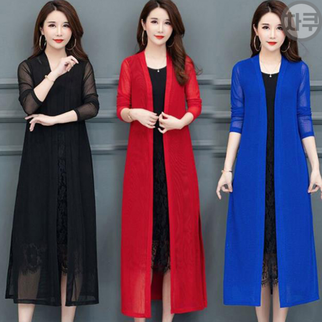 차쿠 여성 여름 롱 가디건 fc88