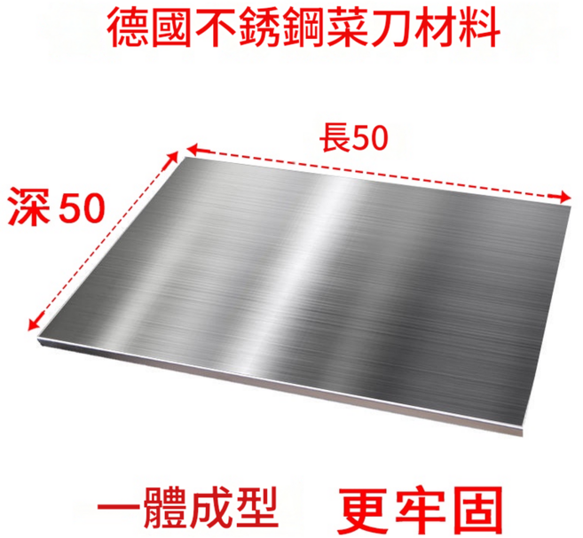 德國進口不鏽鋼揉麵板, 深50長50 邊厚2.0 折一邊, 1個