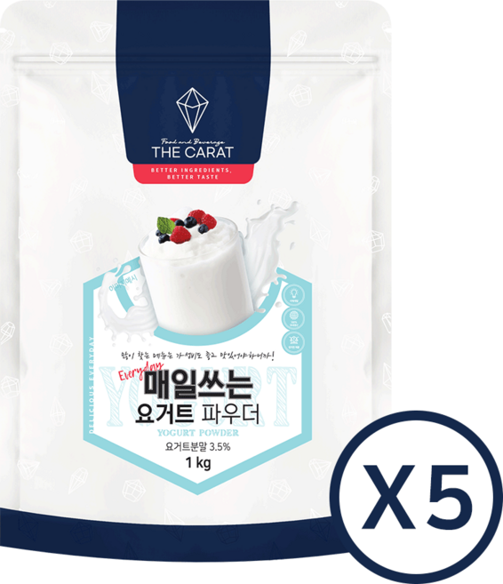 더캐럿 매일쓰는 요거트파우더, 1kg, 5개, 1개입