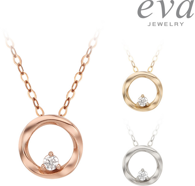 에바주얼리 듀링블랑 14K 심플 라운드 펜던트 데일리 여자 금 체인 목걸이 로즈골드