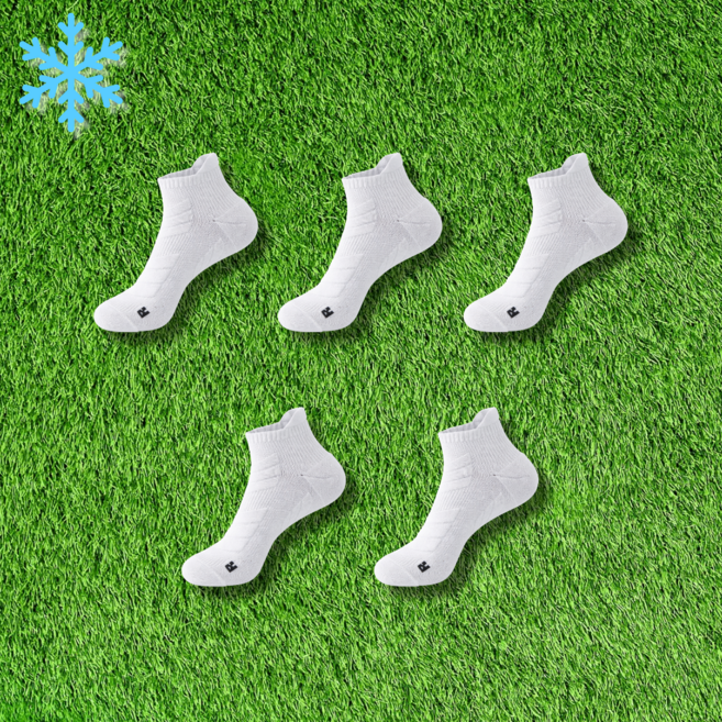피피유피피 논슬립 완벽접지 런닝양말, 5개, 화이트