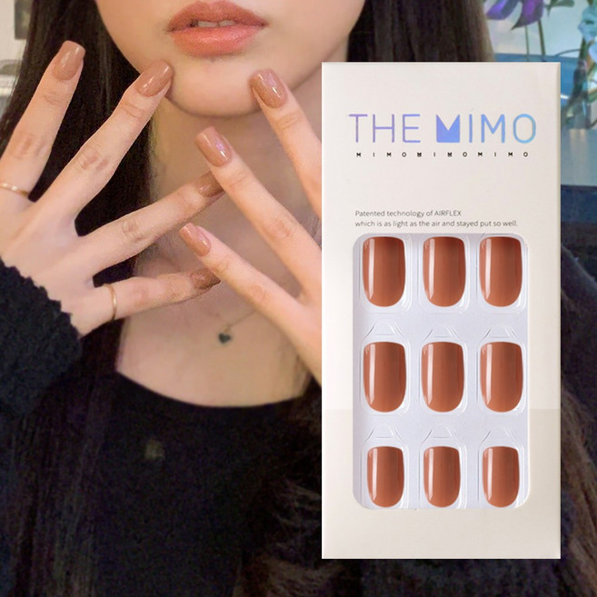 THEMIMO 더미모 말랑 인조손톱 네일팁 24tips 컬러 붙이는 손톱 국내제작, 더미모네일 17.파스텔브라운, 1개