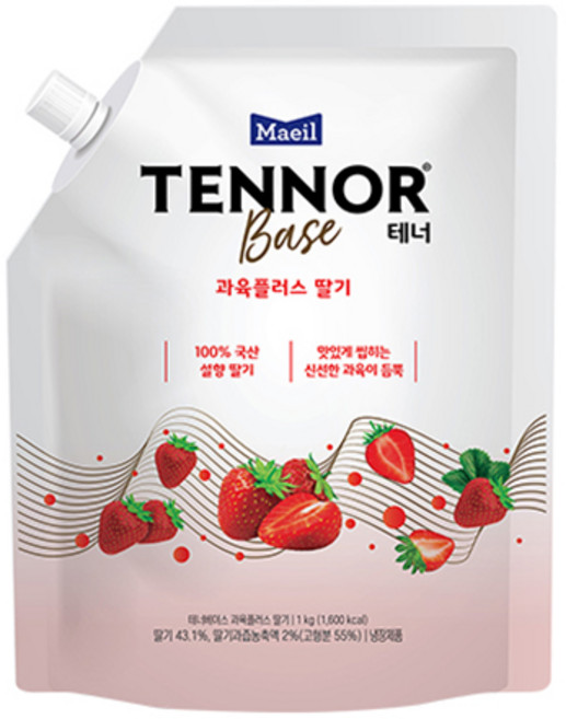 매일유업 테너 과육플러스 딸기 1kg, 1개