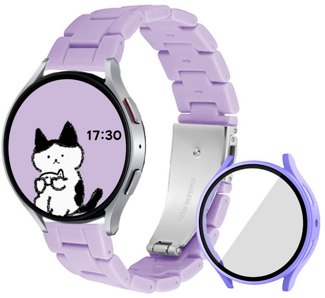 아이비온 갤럭시워치 캔디 스트랩 밴드 + 케이스 세트, 퍼플미러