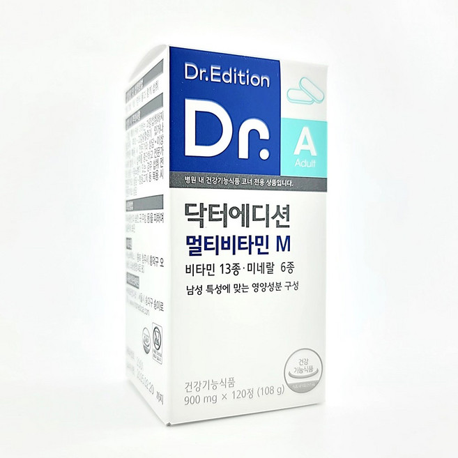 [정품]닥터 멀티비타민M 닥터에디션 남자 남성 비타민 미네랄 에프앤디넷 men vitamin, 4개, 120정