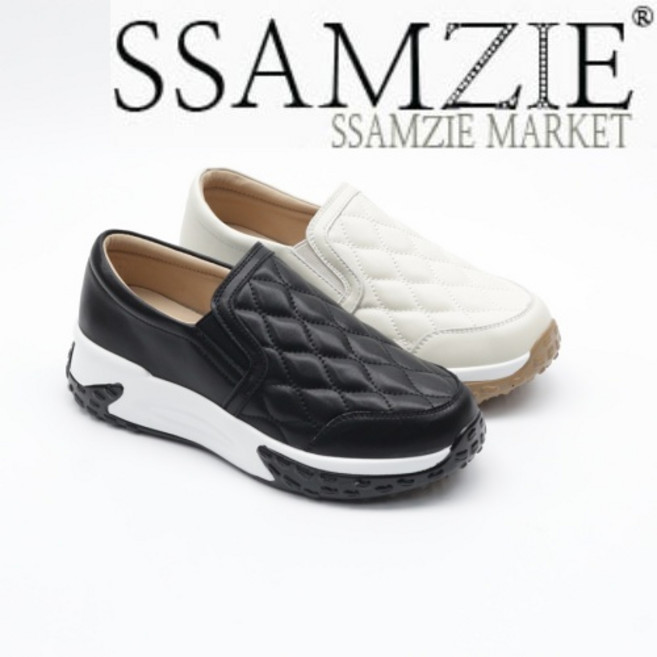 신발통 쌈지 여성용 발편한 가죽 키높이 슬립온 스니커즈 단화 운동화