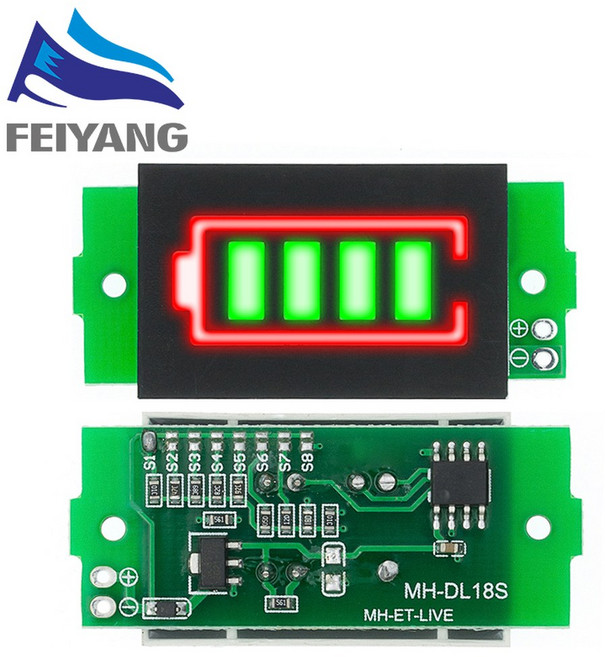 1S 2S 3S 이온 모듈 리튬 표시기 단일 디스플레이 4S 4.2V 파란색 전기 자동차 테스터 배터리 3.7V 전원 용량, 18S Green General, 1개