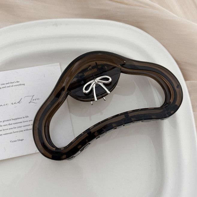 프렌치스타일 아크릴 리본집게핀 빅사이즈 구름집게핀 4color